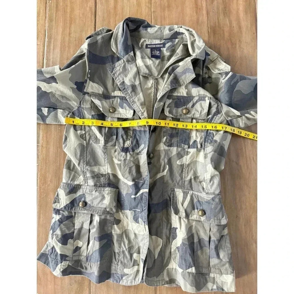 British Khaki Camo Jacket Military buttons Size L - Picture 4 of 7